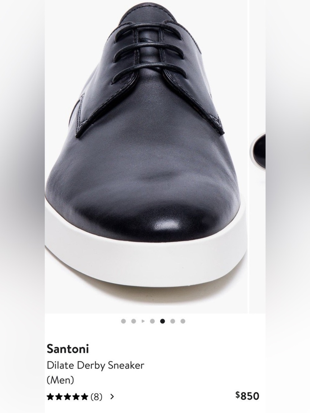Santoni Men’s Black Leather Lace-Up Sneaker Derby Size 10 EUC - Picture 3 of 12